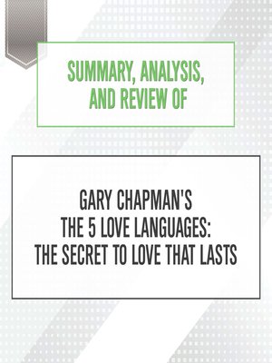 cover image of Summary, Analysis, and Review of Gary Chapman's the 5 Love Languages